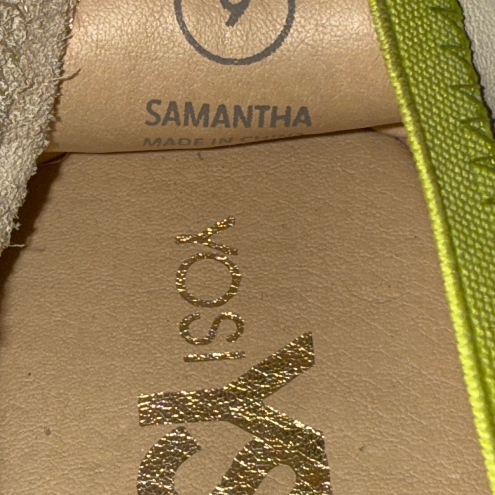 Yosi Samra Light Beige and Lime Ballet Flats - Picture 7 of 9